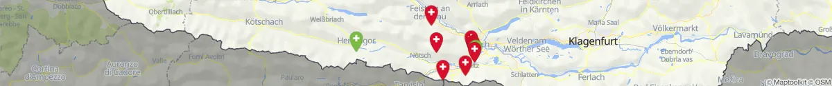 Kartenansicht für Apotheken-Notdienste in der Nähe von Feistritz an der Gail (Villach (Land), Kärnten)